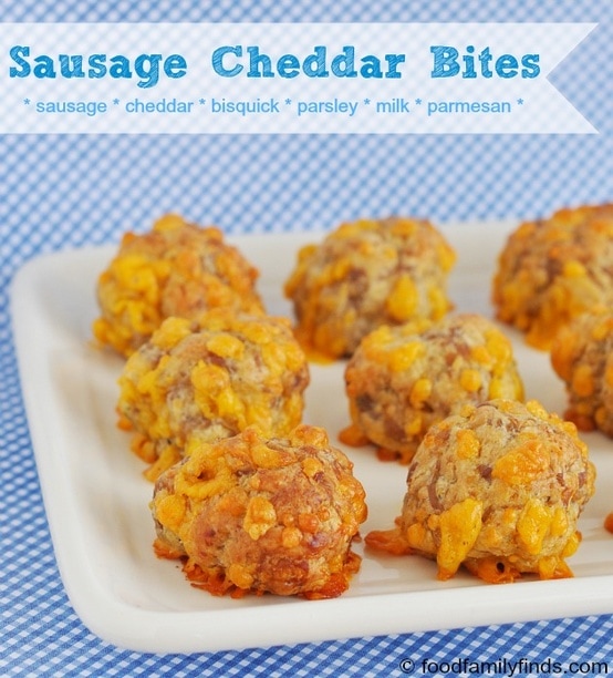 Sausage Cheddar Ball Bites by FoodFamilyFinds.com
