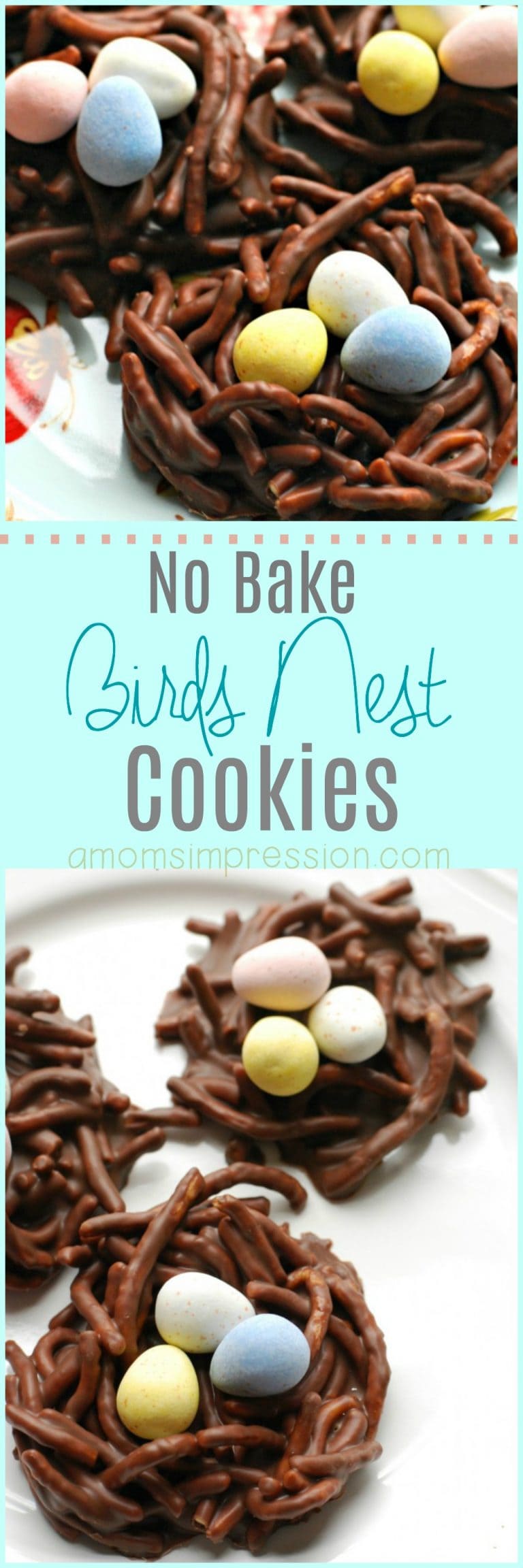 Adorable and Easy No Bake Chow Mein Noodle Birds Nest Cookies