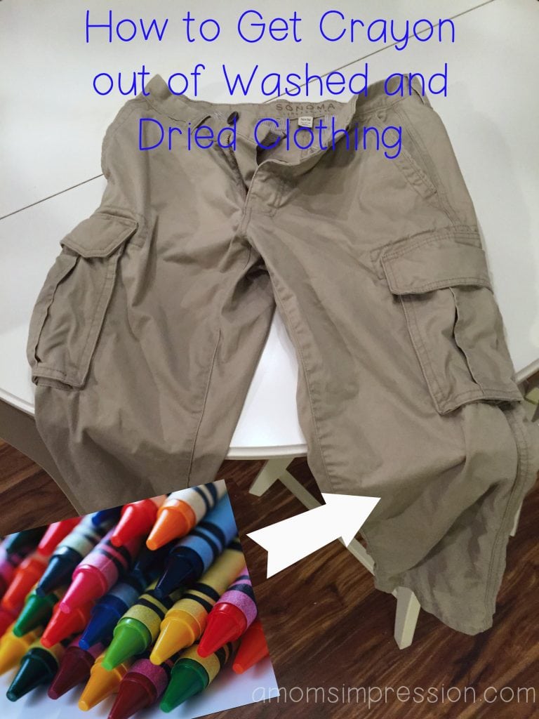 Clothes. Crayon Stain Removal