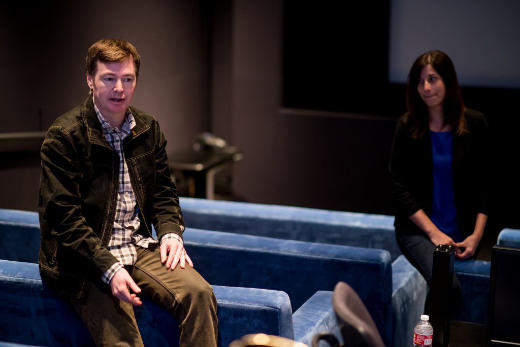 The "Inside Out" Long Lead Press Day, including presentations by (left to right) Supervising Animator Victor Navone and Directing Animator Jamie Roe, as seen on April 1, 2015 at Pixar Animation Studios in Emeryville, Calif. (Photo by Marc Flores / Pixar)