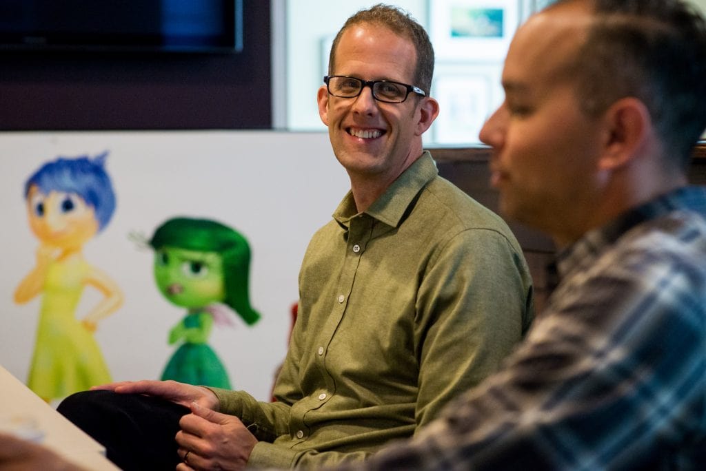 The "Inside Out" Long Lead Press Day, including presentations by Director Pete Docter and Producer Jonas Rivera, as seen on March 31, 2015 at Pixar Animation Studios in Emeryville, Calif. (Photo by Marc Flores / Pixar)