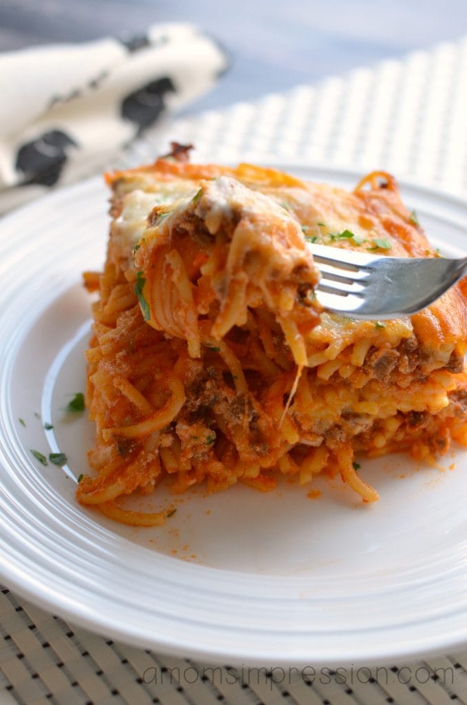 Our Family Favorite - Baked Spaghetti Recipe - A Mom's Impression ...