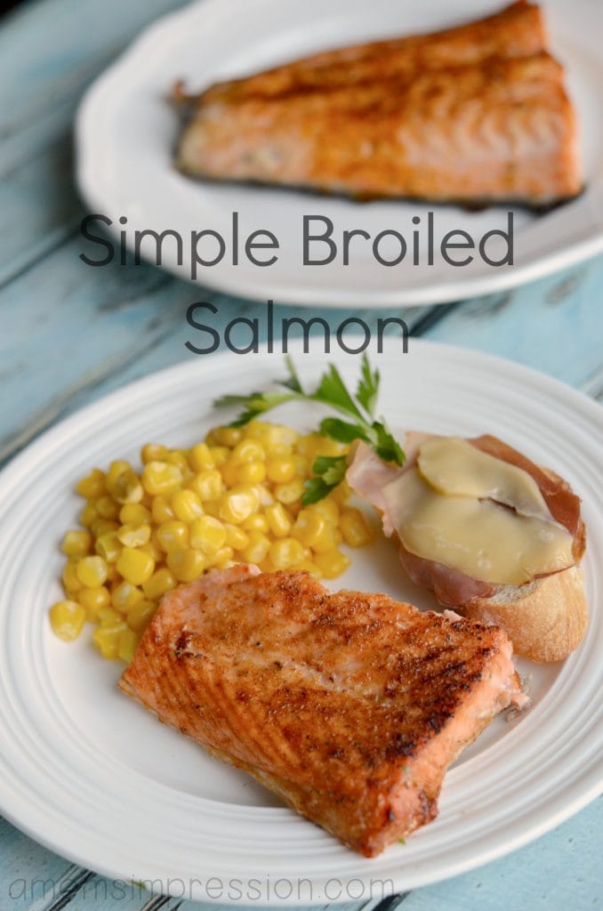 This simple broiled salmon recipe is a great way to add more fish into your diet and surprisingly simple! It's a great recipe for beginners who are learning to cook, too. #ad