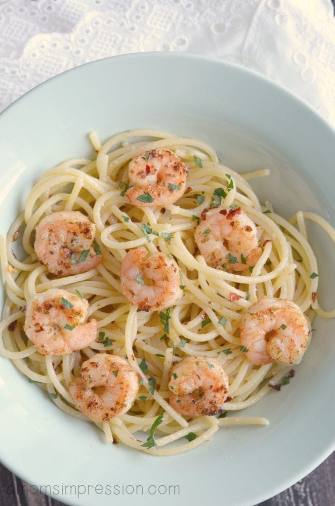 Simple Shrimp Scampi Pasta - A Mom's Impression | Recipes, Crafts ...