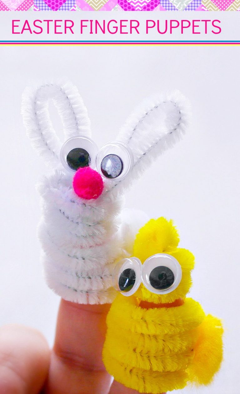 Easter Crafts for Preschoolers - DIY Bunny and Chick Finger Puppets