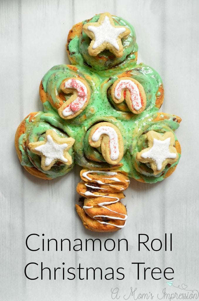 Cinnamon Roll Christmas Tree with Sugar Cookie Ornaments