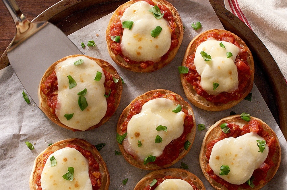 Pizza Margherita on English Muffins