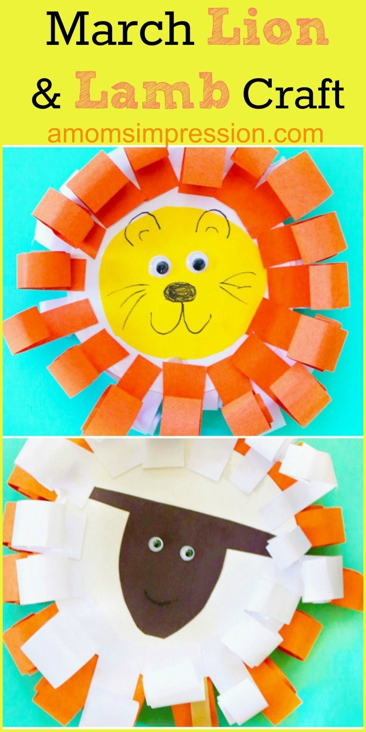 Bring in March with this adorable paper plate March lion and lamb craft for kids! It's easy and fun for the whole family!