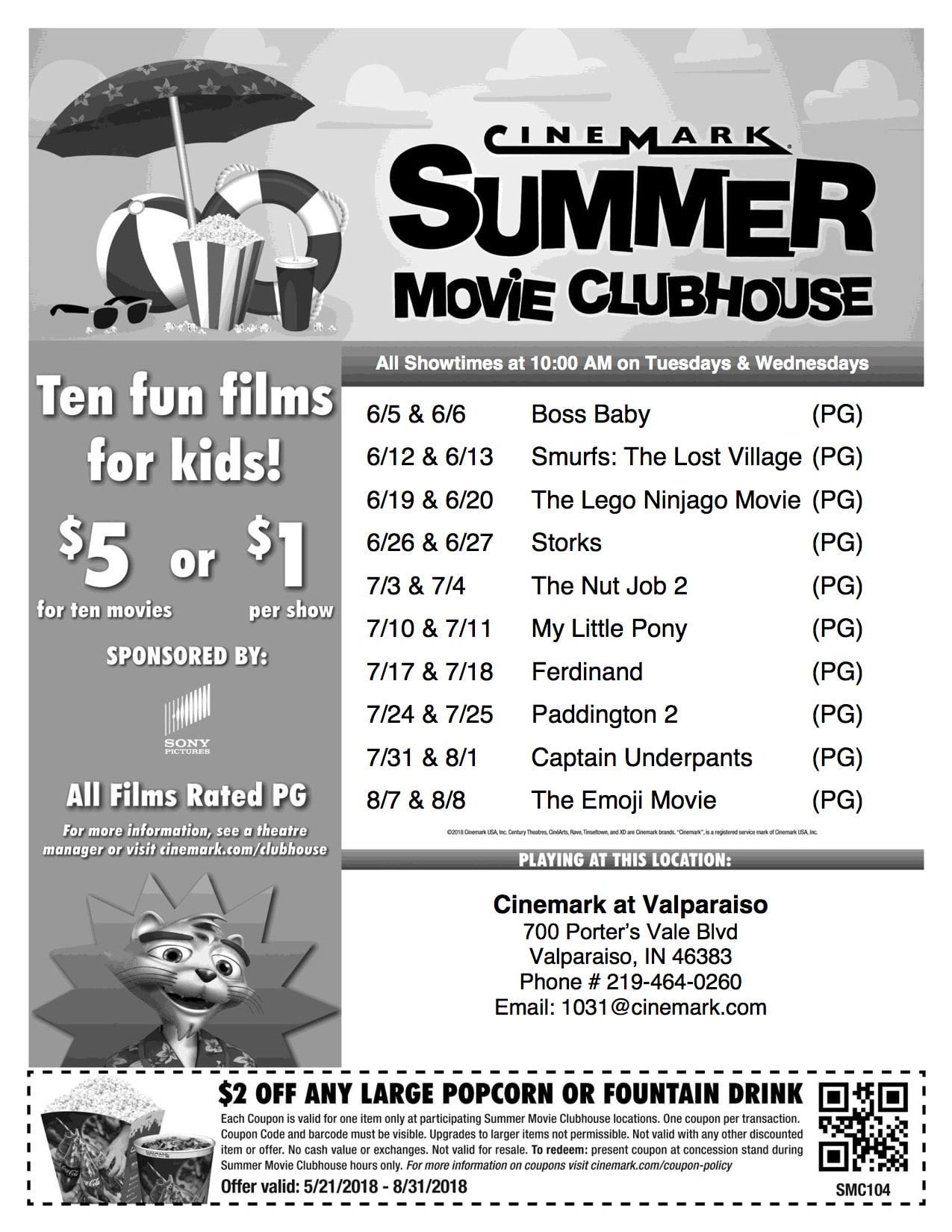 Cinemark Summer Movie Clubhouse 2018 *Updated for 2018* 1 Movies