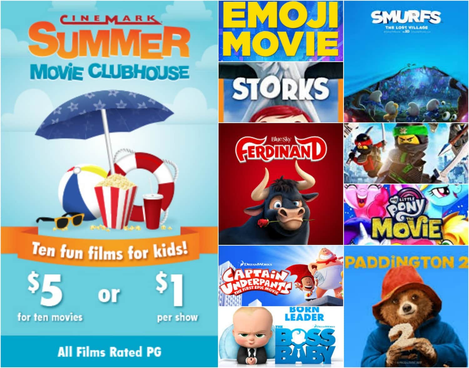 Cinemark Summer Movie Clubhouse 2018 *Updated for 2018* 1 Movies