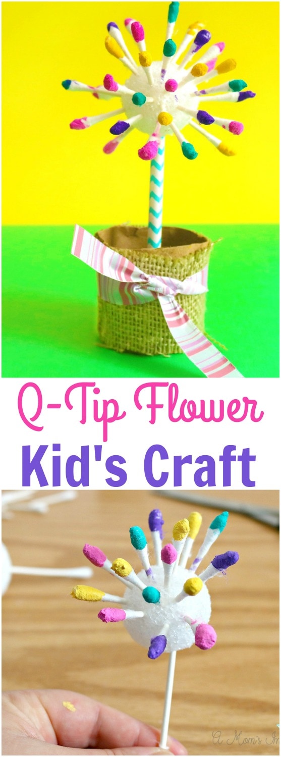 Easy Flower Crafts for Kids - Adorable Q-Tip Flower