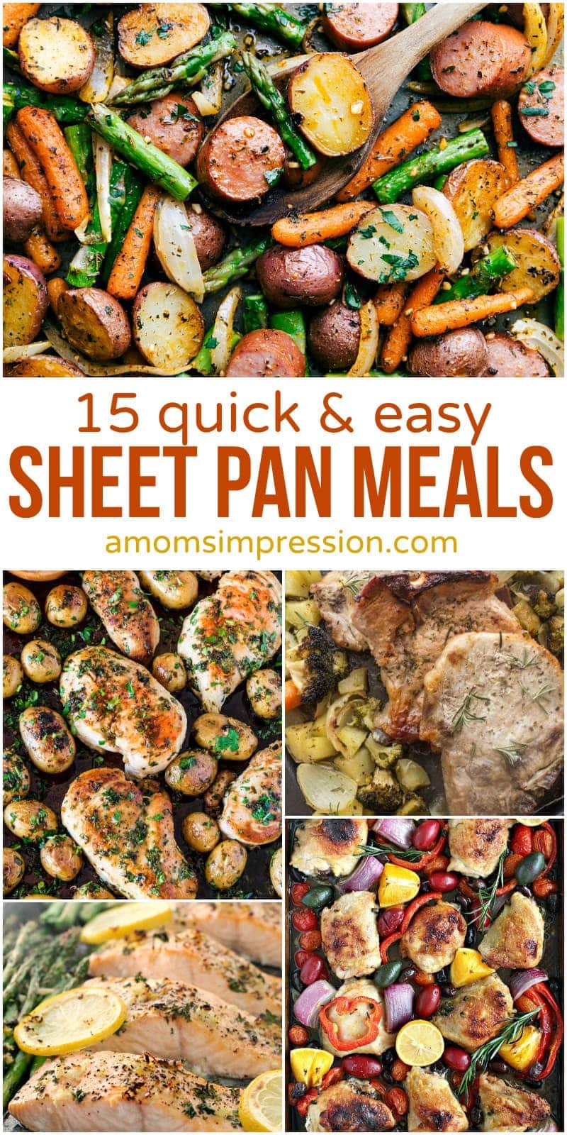 Clean up is a breeze when you make all your healthy meals on one sheet pan. Simplify your dinner with these quick and easy sheet pan recipes for chicken, beef, shrimp, sausage, and vegetables. 