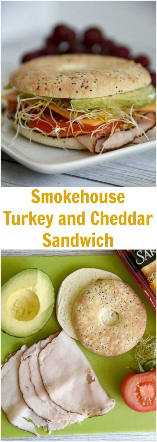 This smokehouse turkey and cheddar sandwich is a great easy lunch recipe for when you need new sandwich ideas in your rotation! #ad