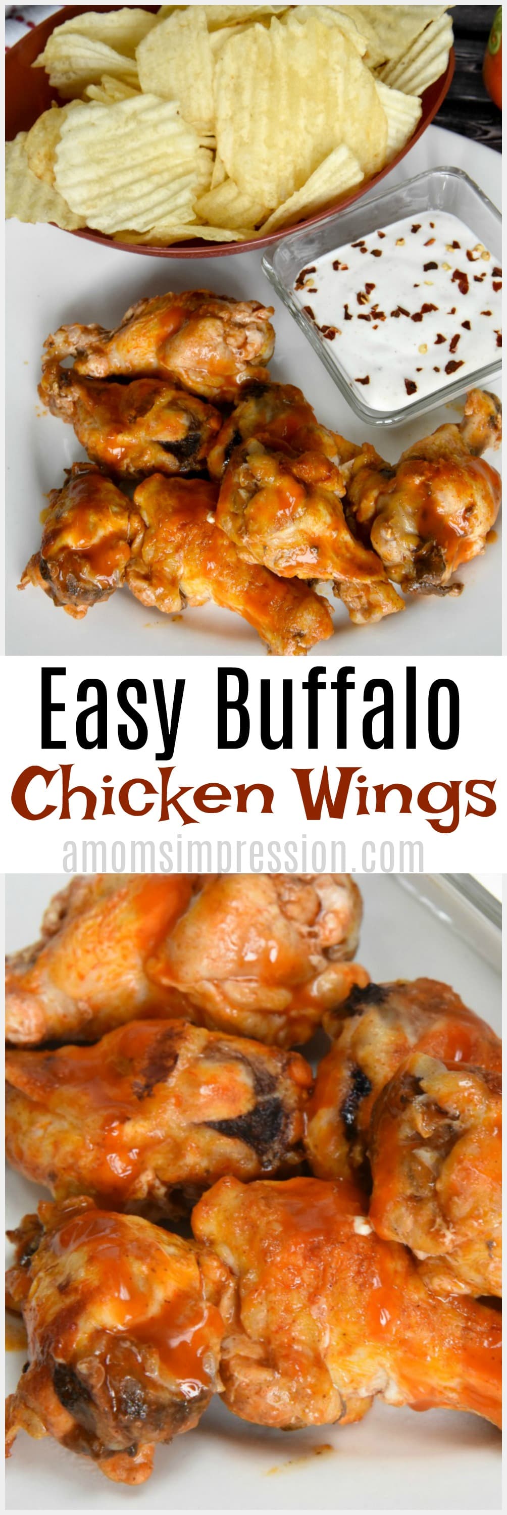 Make amazing buffalo chicken wings in the oven with this easy recipe. Included is a baked method and a grill method. Simple yet delicious! 