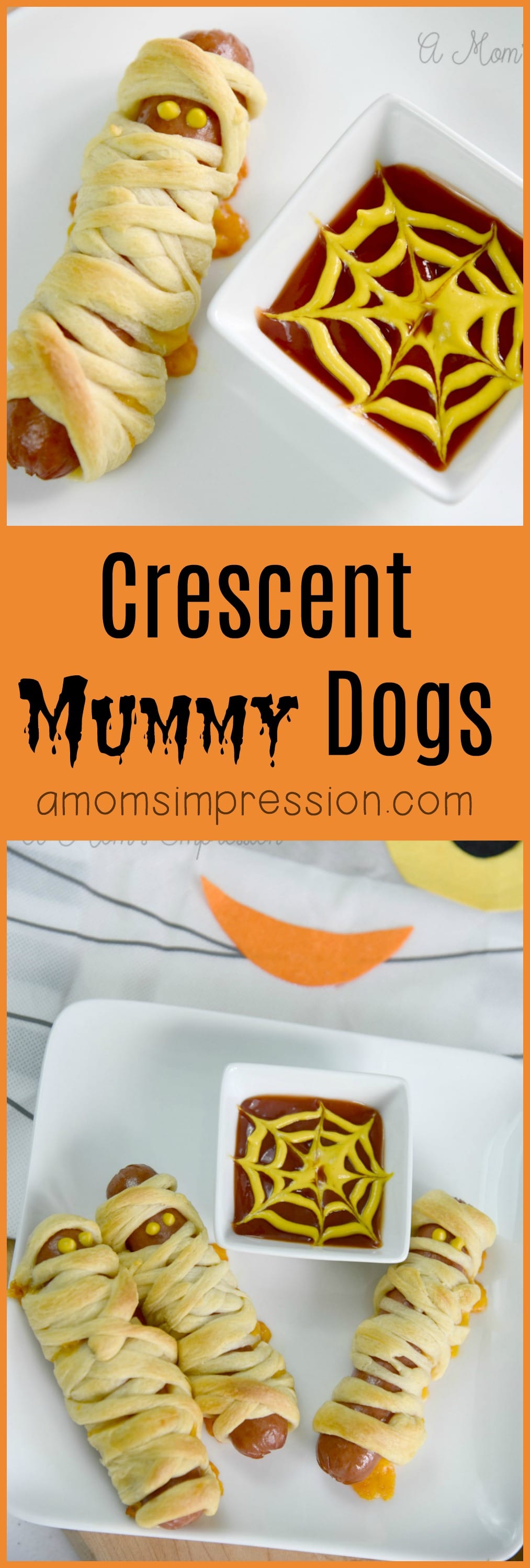 Crescent Mummy Dogs aren't just for the kids! This fun Halloween recipe idea is perfect for dinner or as an appetizer at your next spooky party! Easy to follow video recipe directions. 