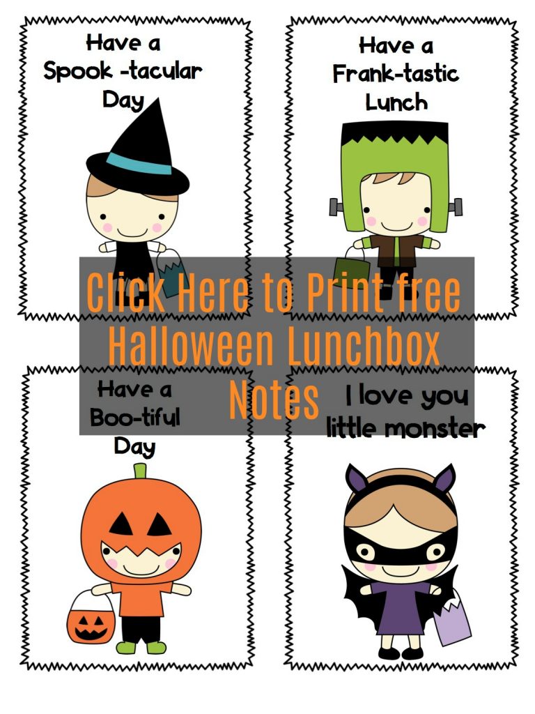 free printable halloween lunch box notes free printable halloween lunch box notes