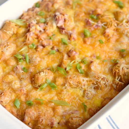 Simple Cheesy Ham and Tater Tot Casserole Recipe