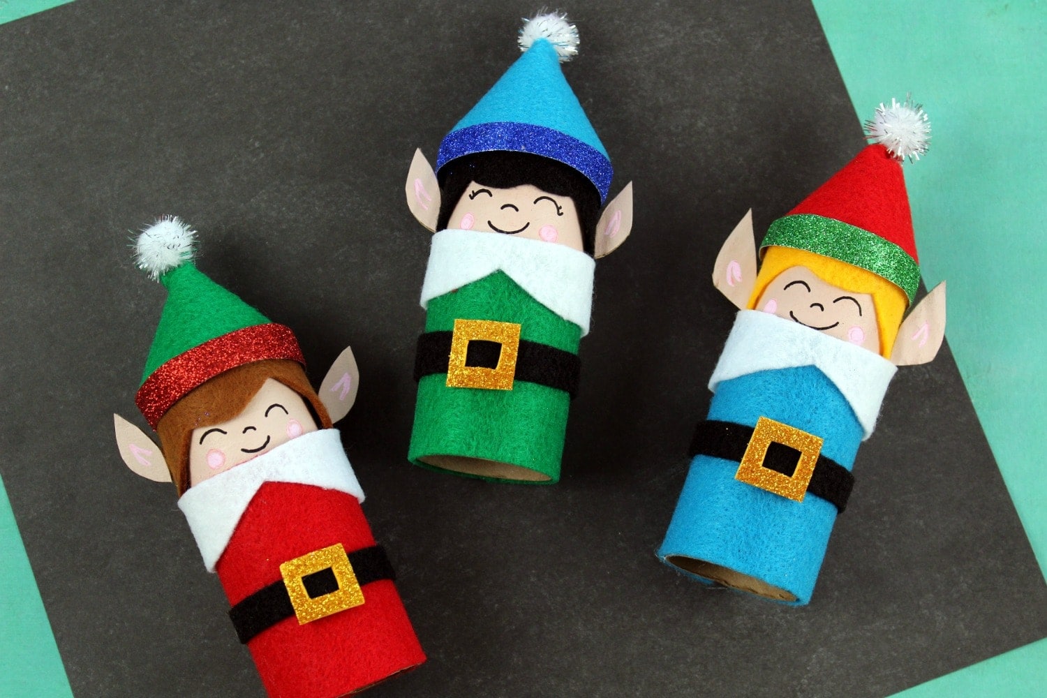 Download Easy Kids Christmas Crafts Recycled Toilet Paper Tube Christmas Elves PSD Mockup Templates