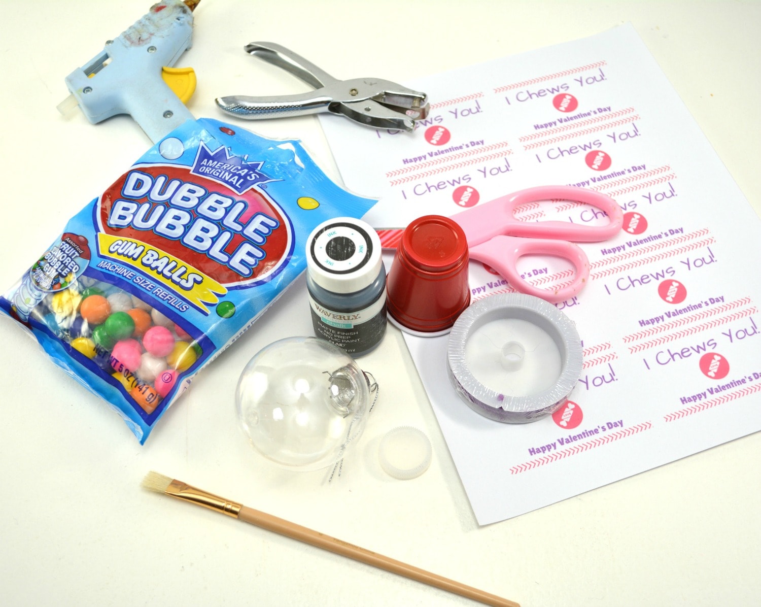 DIY Mini Gumball Machine supplies