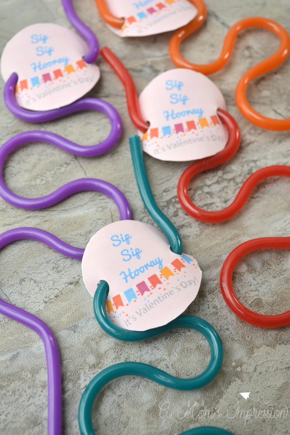 Free Printable Silly Straw Valentine Tag - Joy in the Works