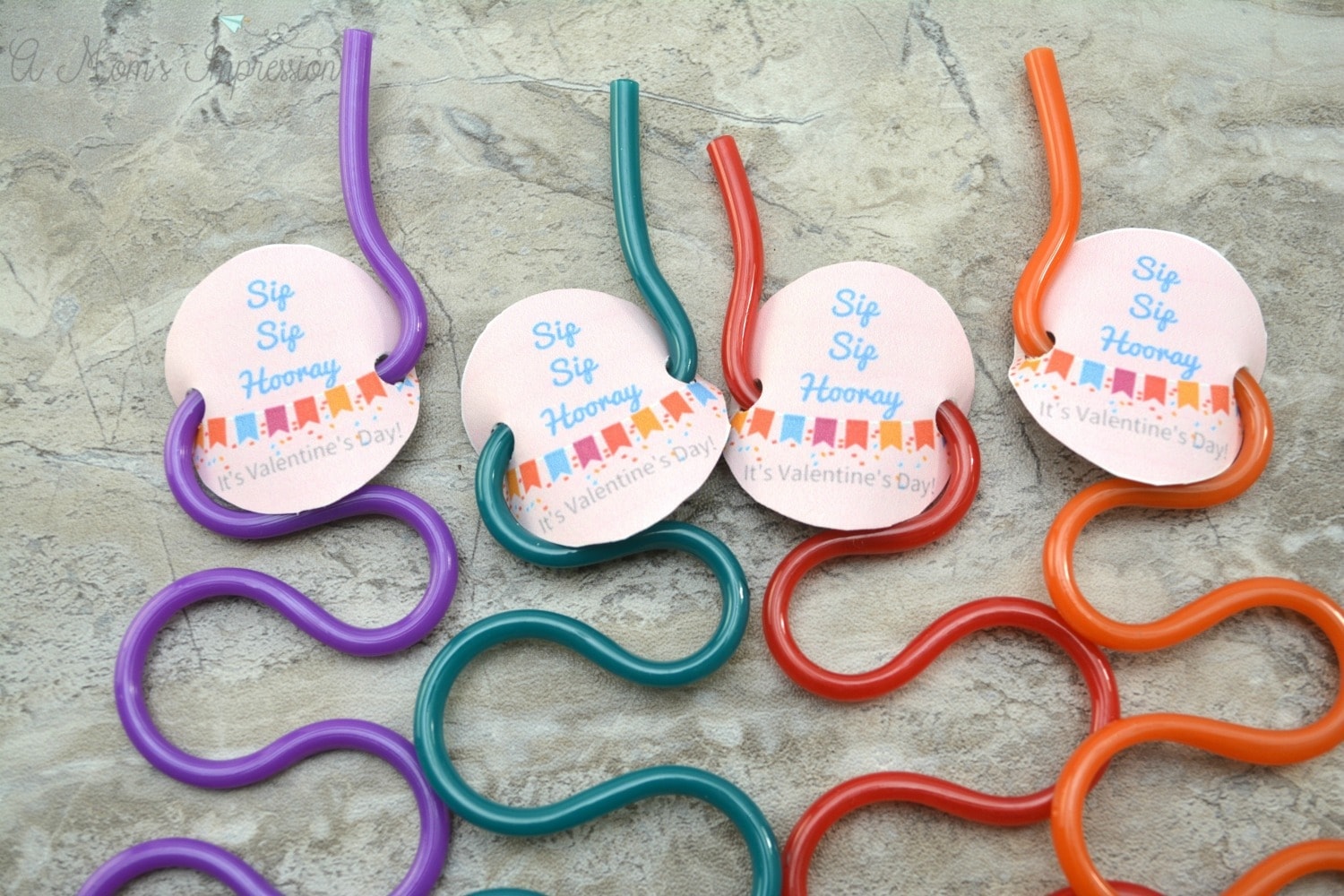 Free Printable Silly Straw Valentine Tag - Joy in the Works