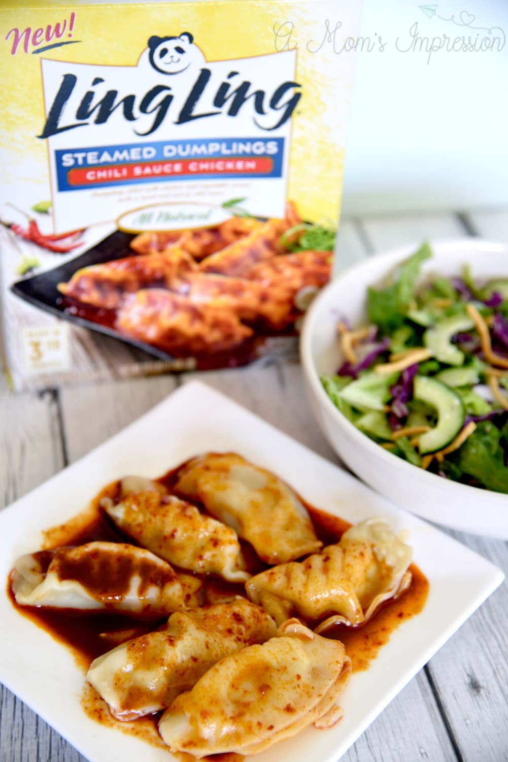 Ling Ling Dumplings and Asian Salad