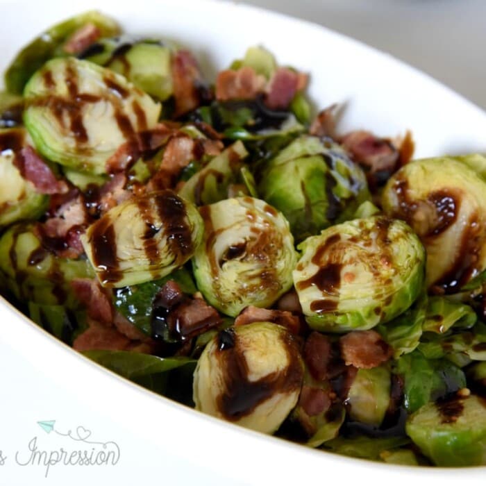 Instant Pot Brussels Sprouts with Bacon and Balsamic Glaze