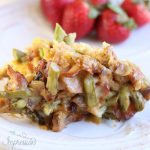 Instant Pot Breakfast Casserole with Bacon, Asparagus and Caramelized Onions