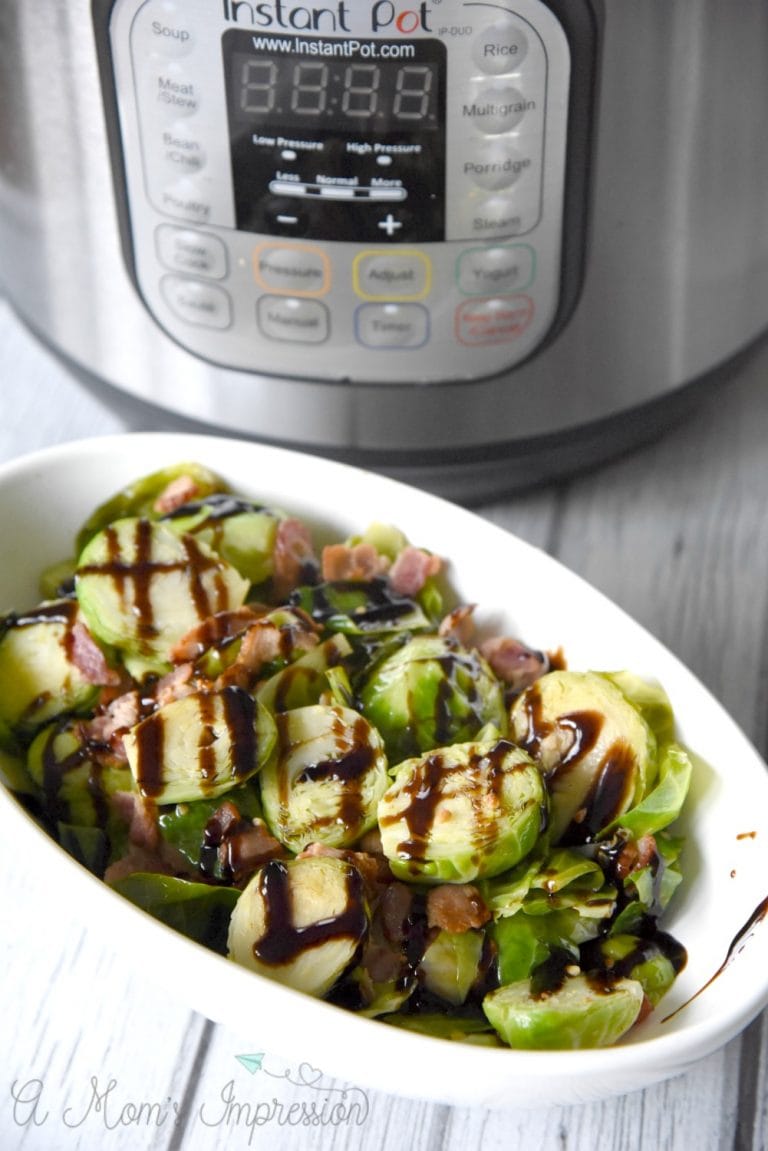Instant Pot Brussels Sprouts with Bacon and Balsamic Glaze
