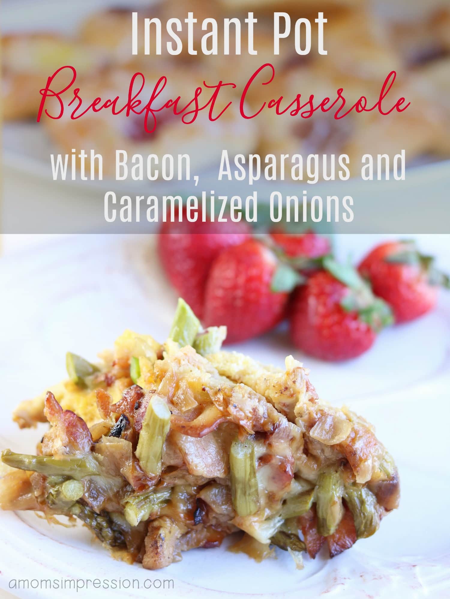 Do you use your Instant Pot for breakfast? If not you will now! This Instant Pot Breakfast Casserole with Bacon, Asparagus and Caramelized Onions looks amazing and tastes just as good. I love that it's so easy and has healthy ingredients.