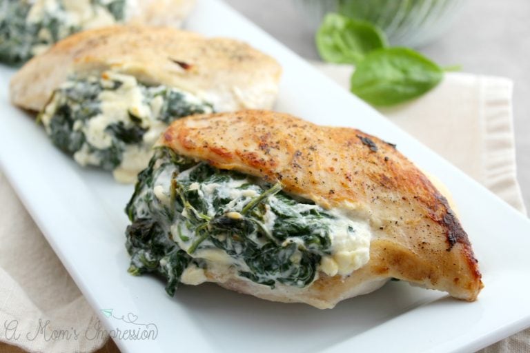 Keto Spinach Stuffed Chicken Breast with Cheese - A Mom's Impression