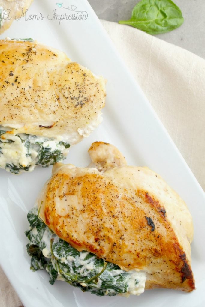 Keto Spinach Stuffed Chicken Breast with Cheese - A Mom's Impression
