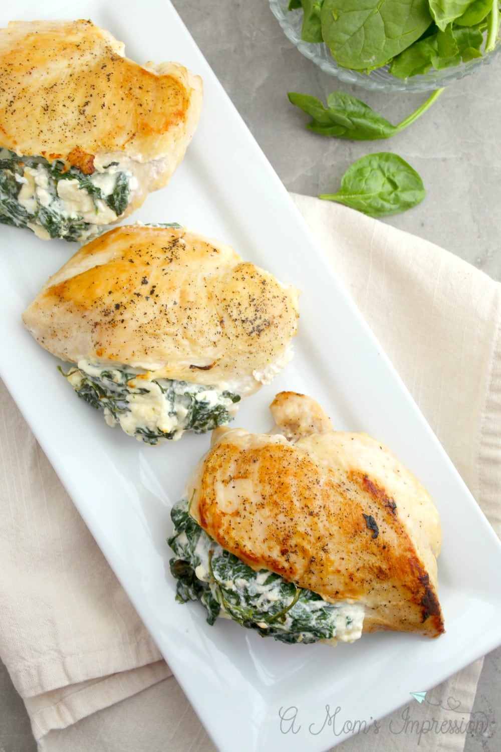 keto chicken with spinach and cheese