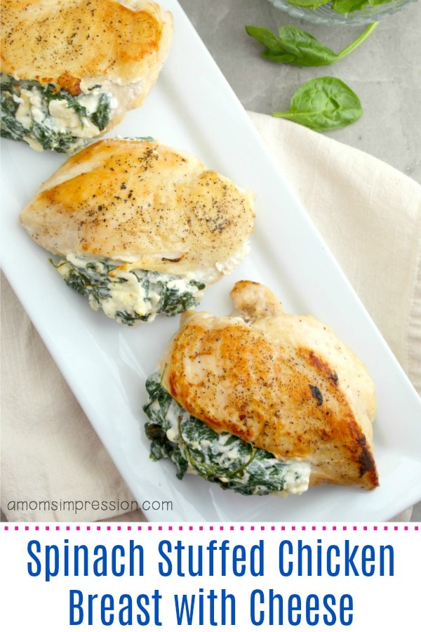 Keto Spinach Stuffed Chicken Breast with Cheese