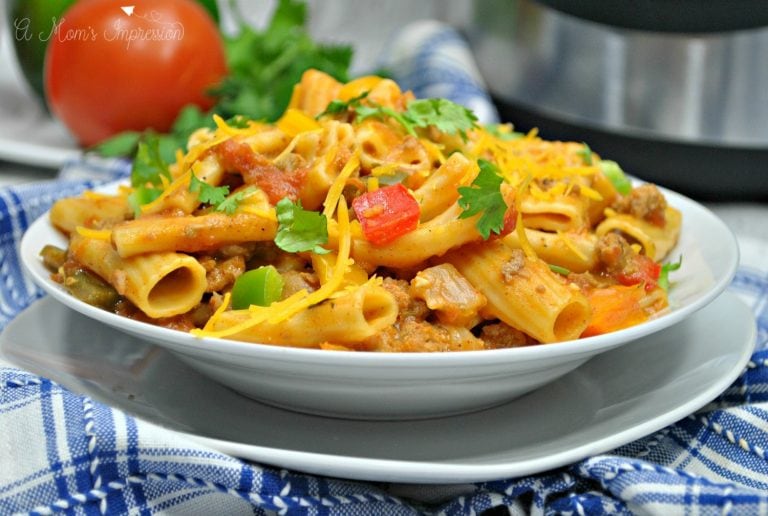 Instant Pot Cheesy Taco Pasta Recipe - A Mom's Impression