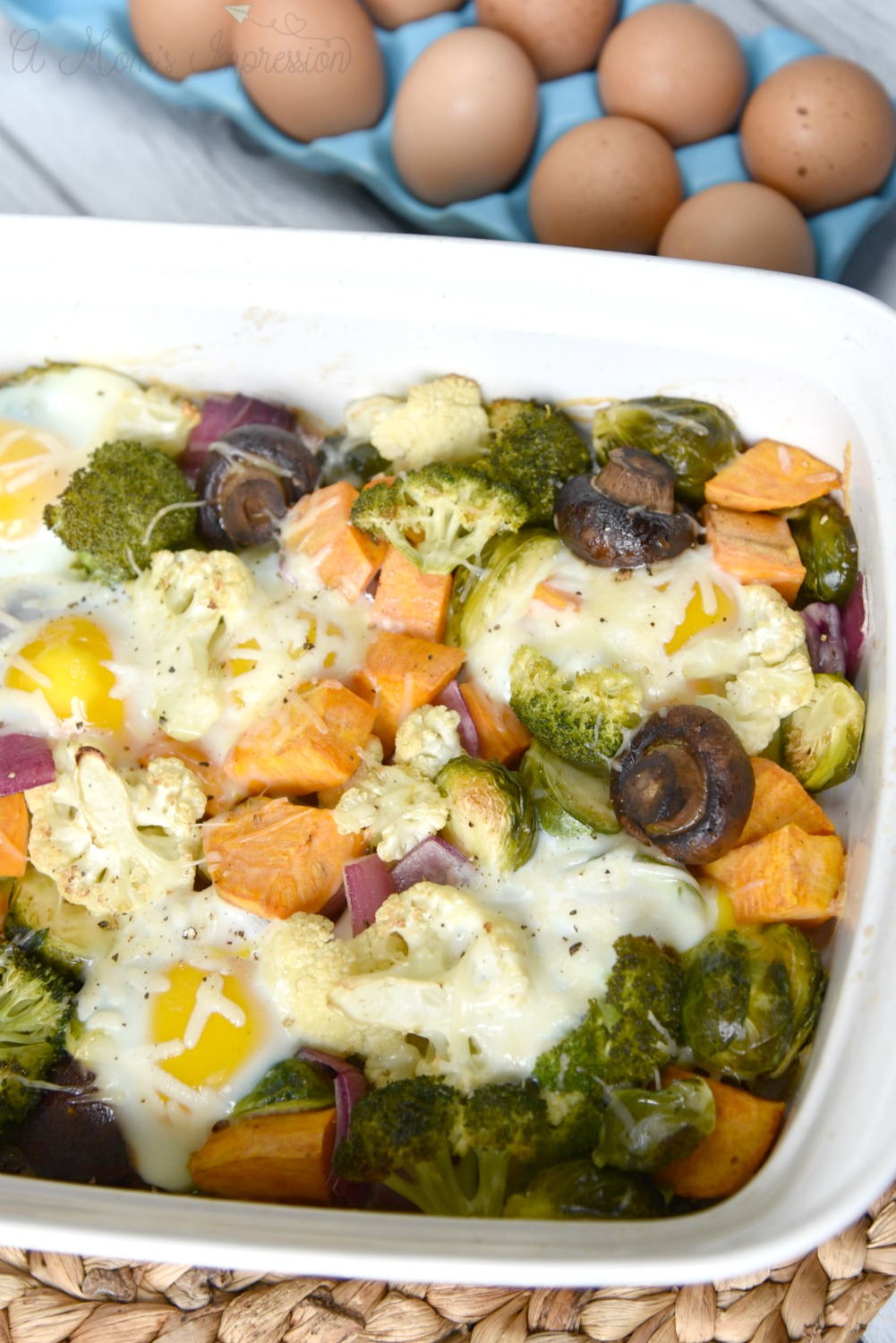 Oven Baked Eggs With Roasted Vegetables - A Mom's Impression