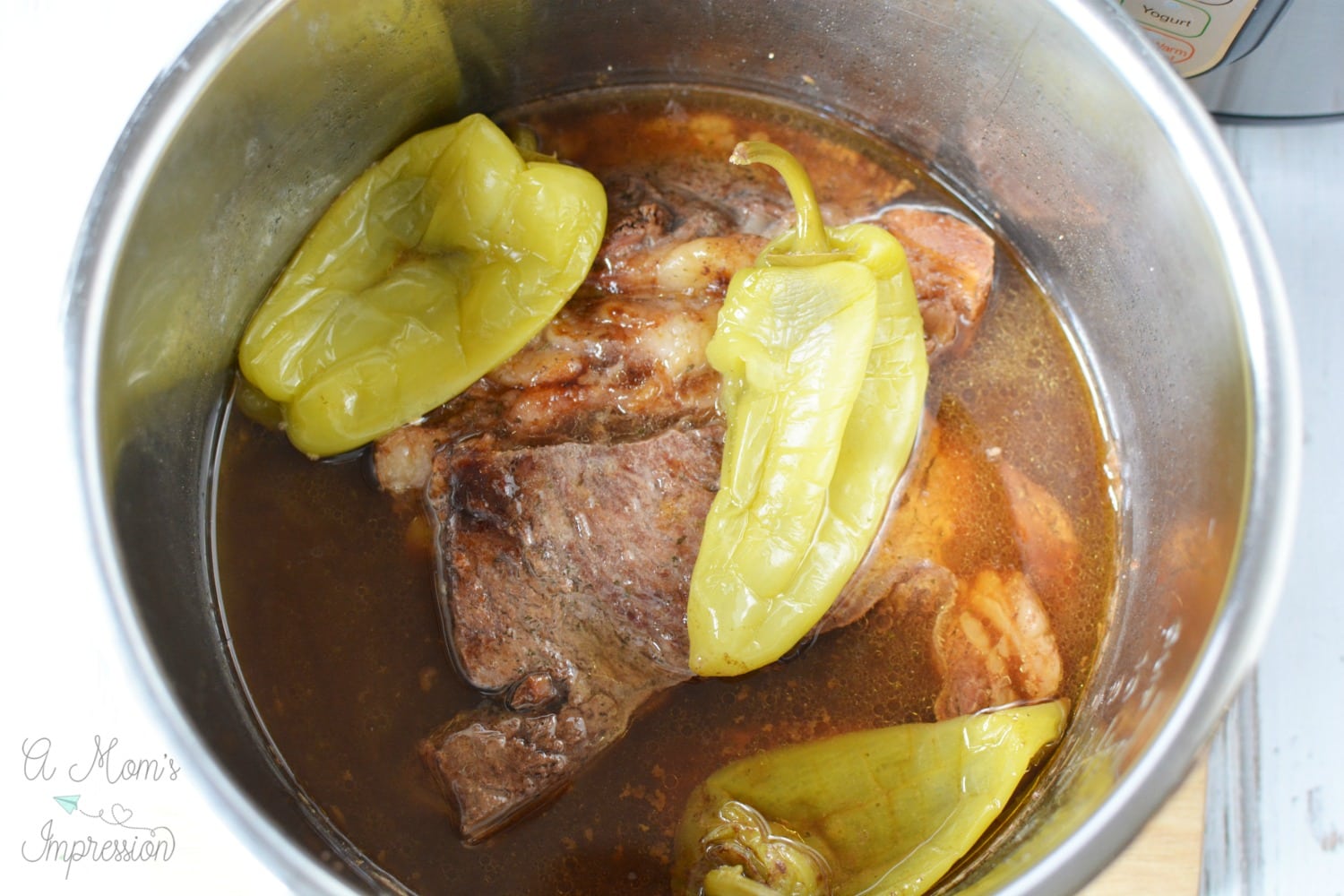 Don't forget to the pepperoncinis to the instant pot pot roast