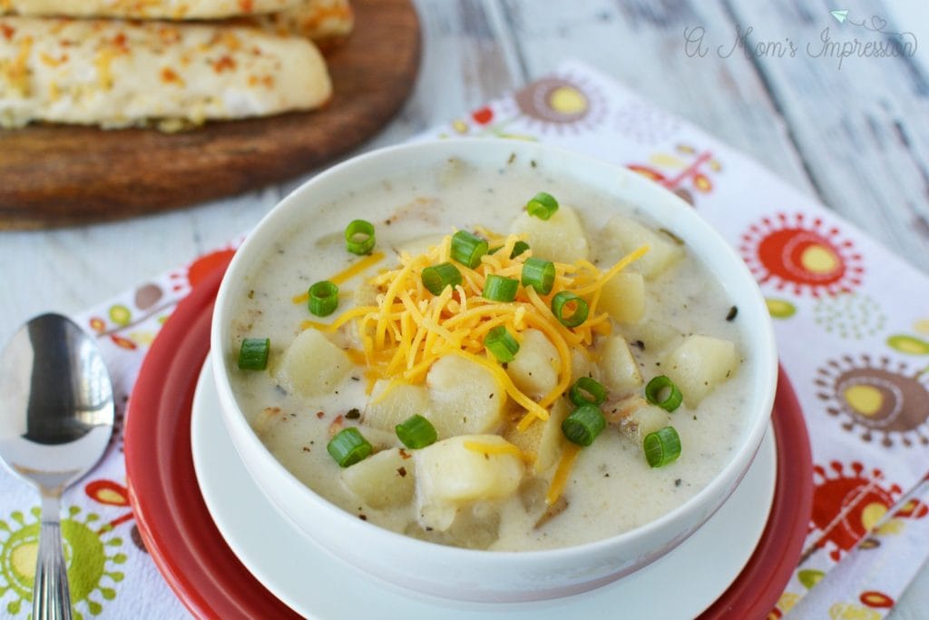 Instant Pot Potato Soup with Bacon and Cheese A Mom's Impression