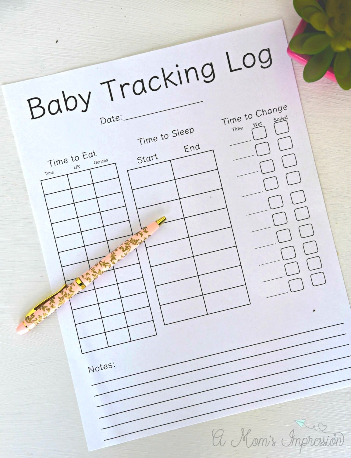 Daily Log For Baby