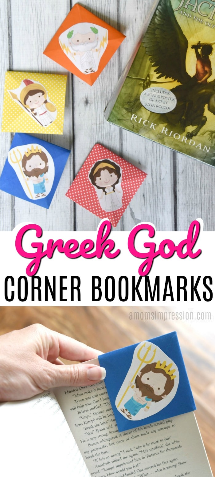 percy jackson and the olympians diy corner bookmarks a