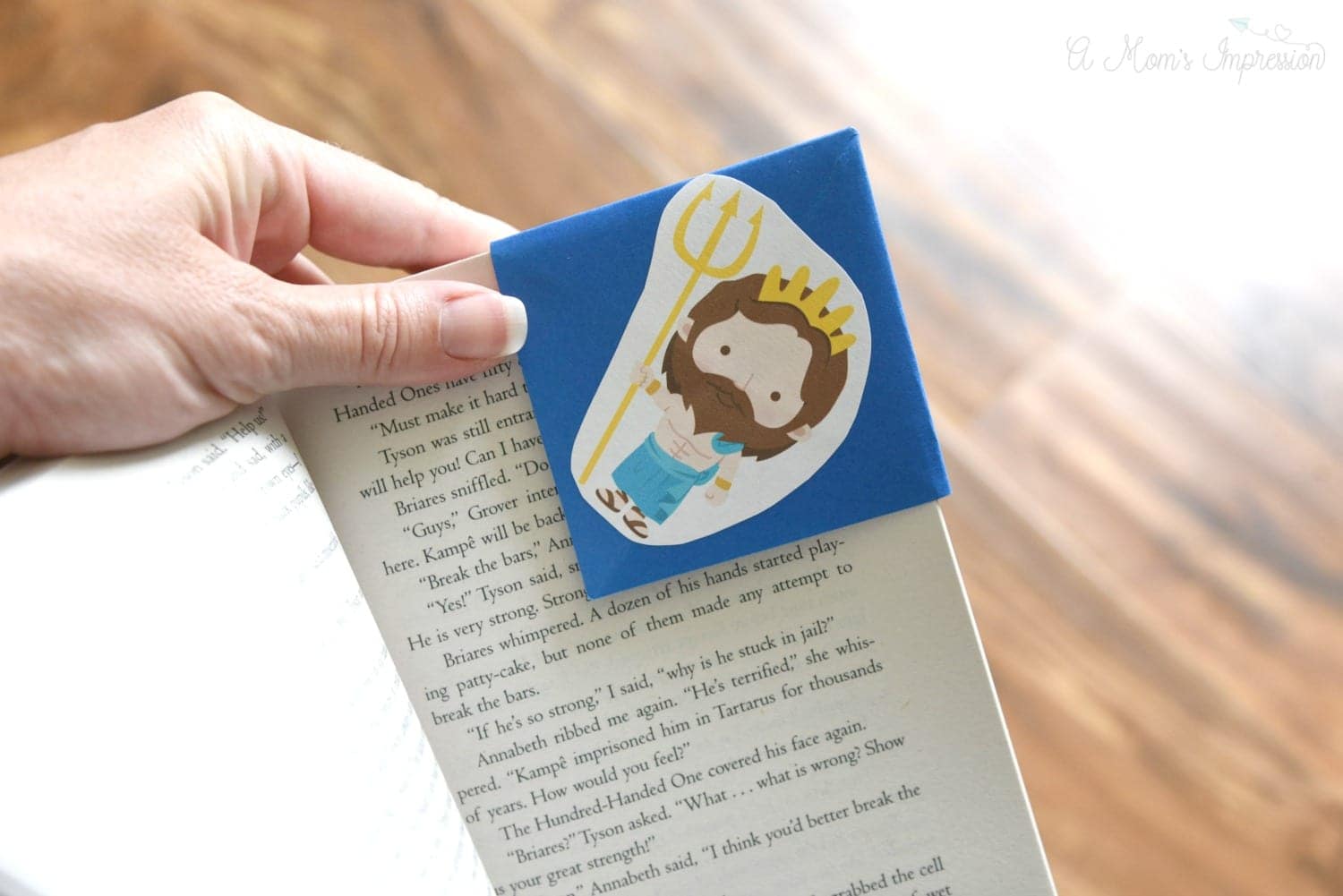 percy jackson and the olympians diy corner bookmarks a moms impression