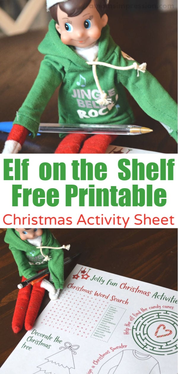 Elf christmas printable pinterest image 