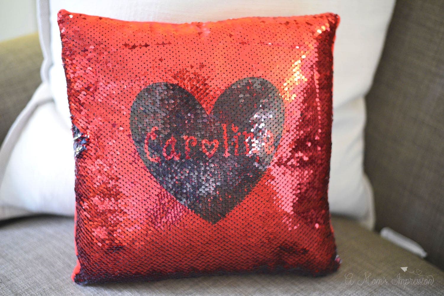 Personalized sequin pillow with 2024 picture