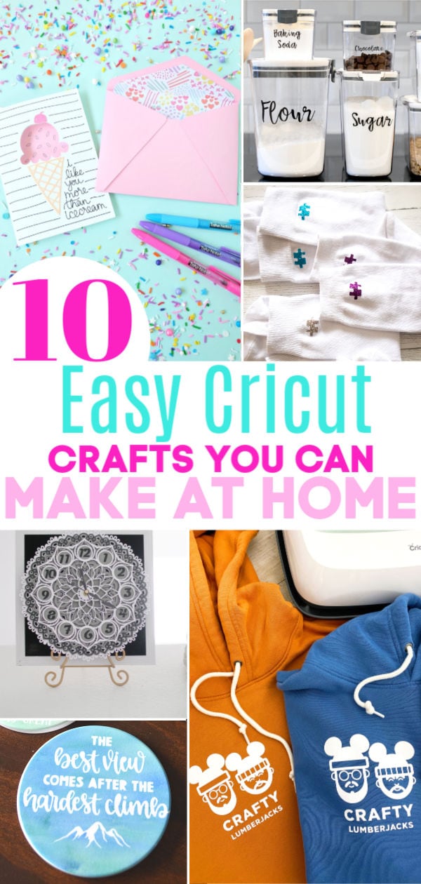 Pinterest image of cricut crafts you can make at home