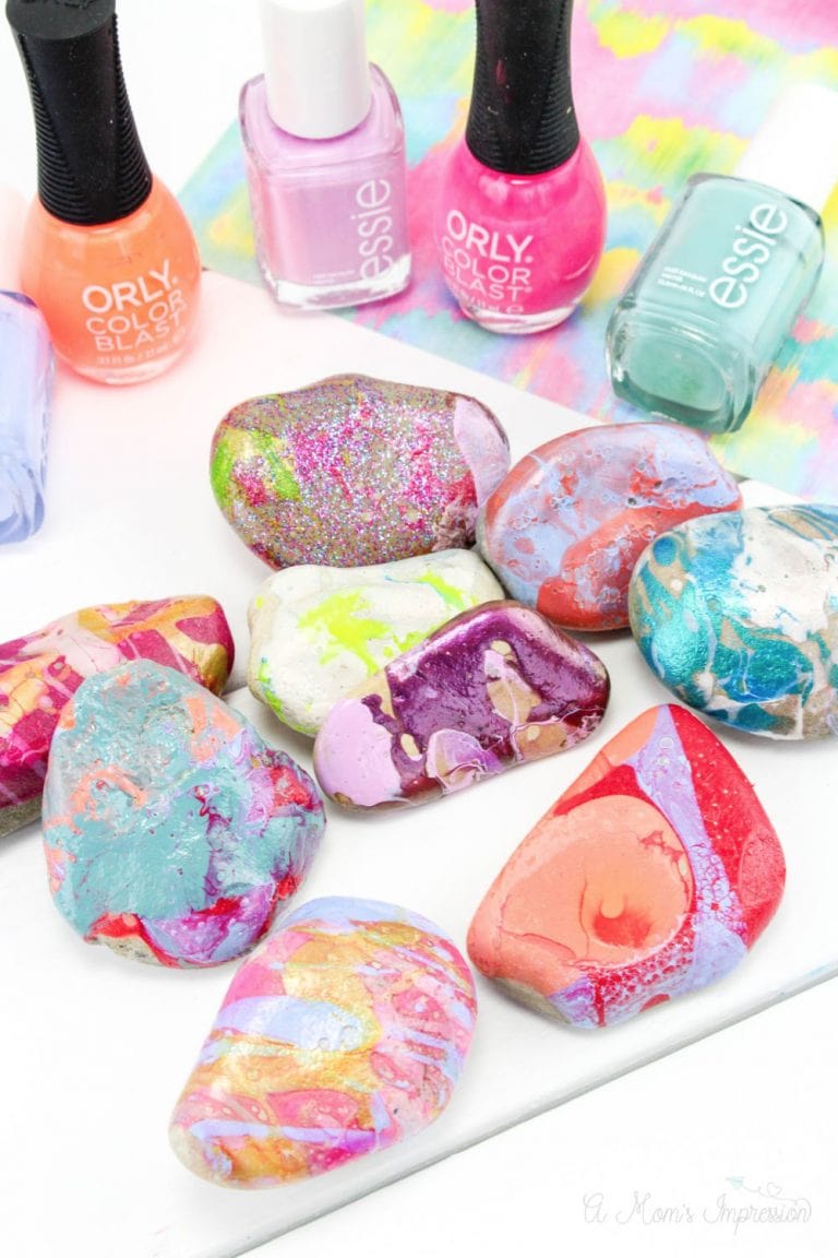 Nail Polish Rocks Easy Rock Painting Ideas for Kids