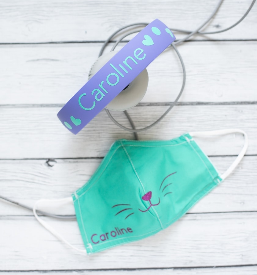 Cricut Made Personalized Masks and Headphones for Back to School