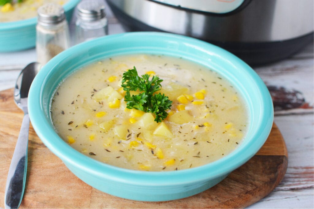 Corn Chowder Instant Pot with potatoes.