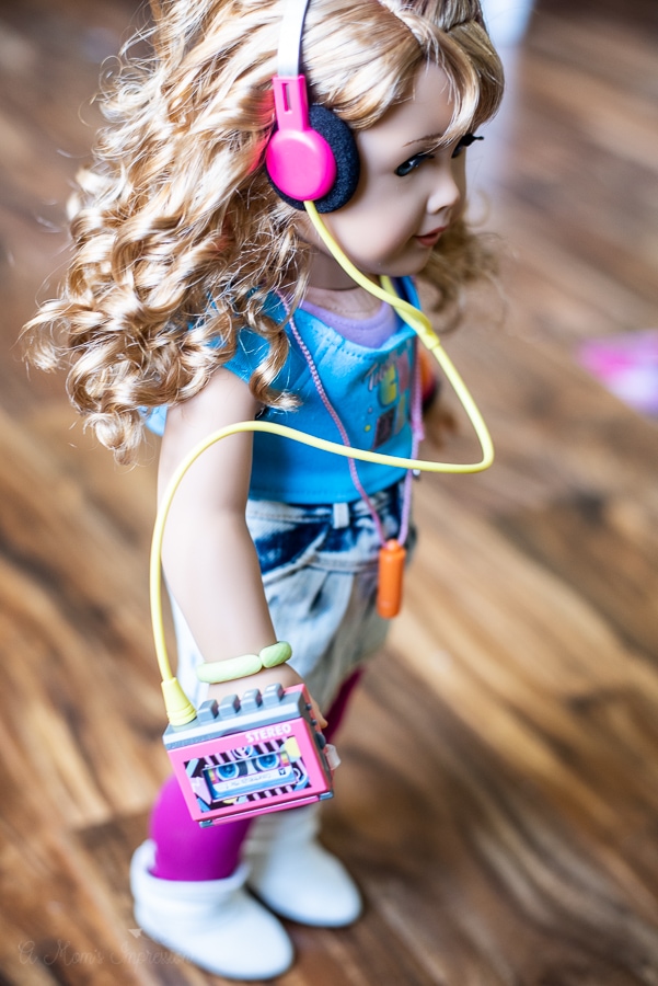 80's doll with walkman and headphones