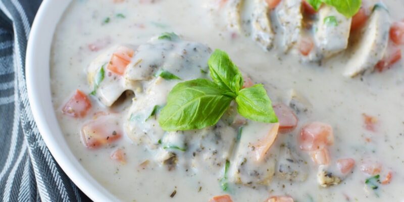 Instant Pot Creamy Chicken being served for dinner.