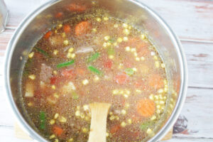 Instant Pot Vegetable Beef Soup after cooking